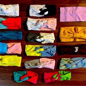 16 plain colored women headbands